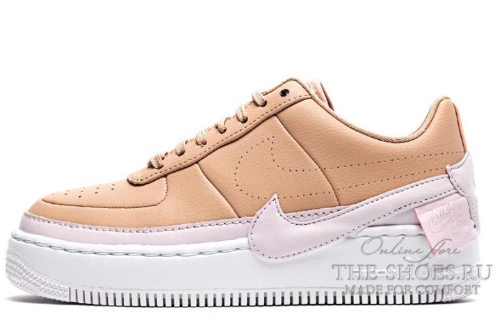 Кроссовки Nike Air Force 1 Jester XX Bio Beige Pink AO1220-202 бежевые, кожаные