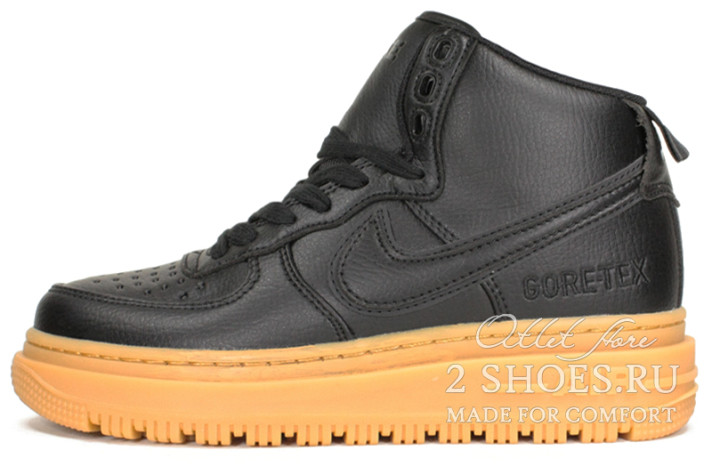Кроссовки Nike Air Force 1 High Boot Gore-Tex Black Toffy CT2815-001 черные, кожаные