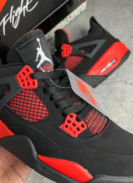 Кроссовки Nike Air Jordan 4 (IV) Red Thunder живое фото 3