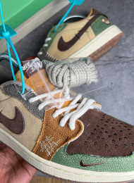 Кроссовки Nike Air Jordan 1 Low Zion Williamson Voodoo живое фото 3